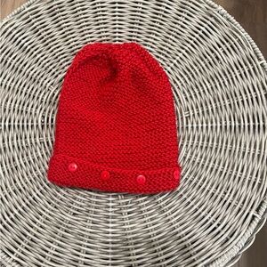 Cozy Red Knit Kids Beanie